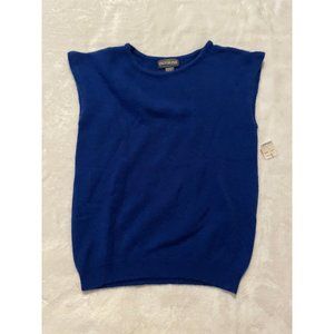 Yarn Works Short Sleeve Sweater Lambswool Blend Vintage New JCPenney Blue